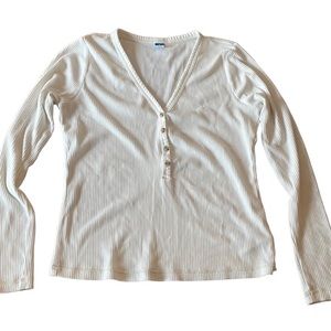 Women’s V-neck half button long sleeve, Henley. Size small. New without tags.